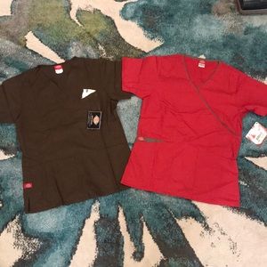 2 Dickies scrub tops